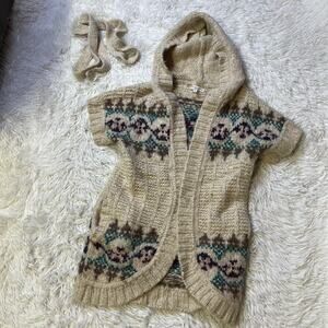 Aeropostale women’s bohemian med Open face cardigan sweater